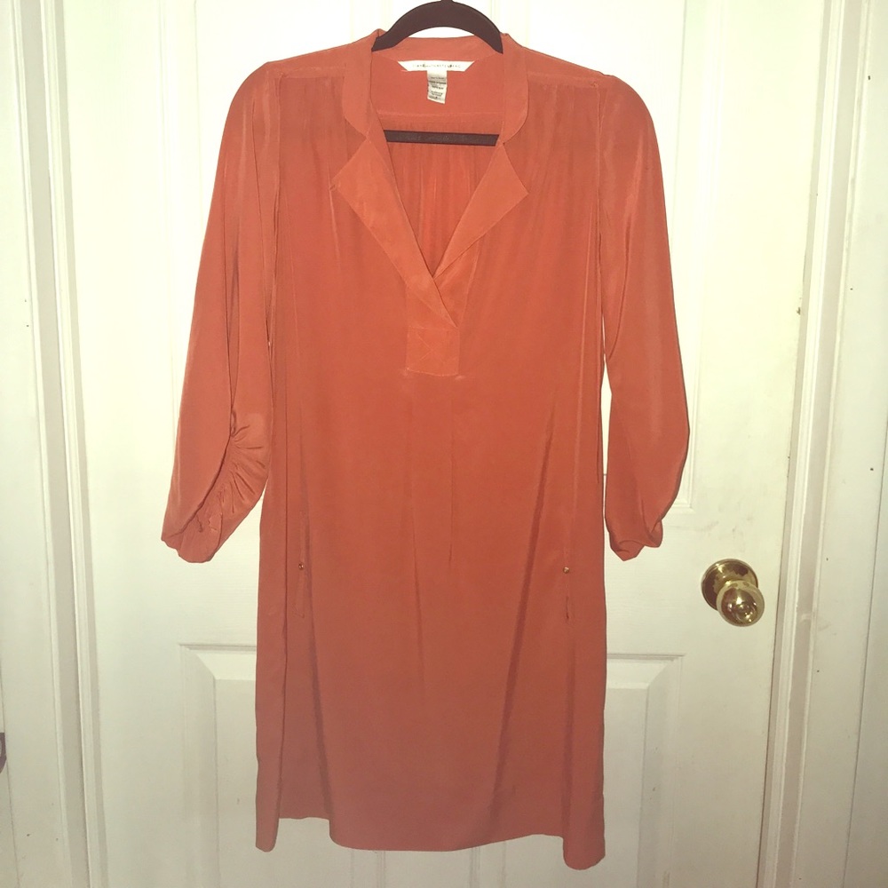 Burnt orange Diane von Furstenberg 100% silk mini